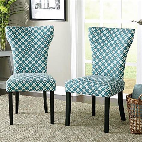Enjoy free shipping on most stuff, even big stuff. Set of 2 Modern Teal Pattern Fabric Accent Dining Chairs ...
