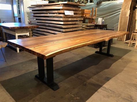 Reclaimed Salvaged Live Edge Teak Wood Slab Dining Table With Etsy