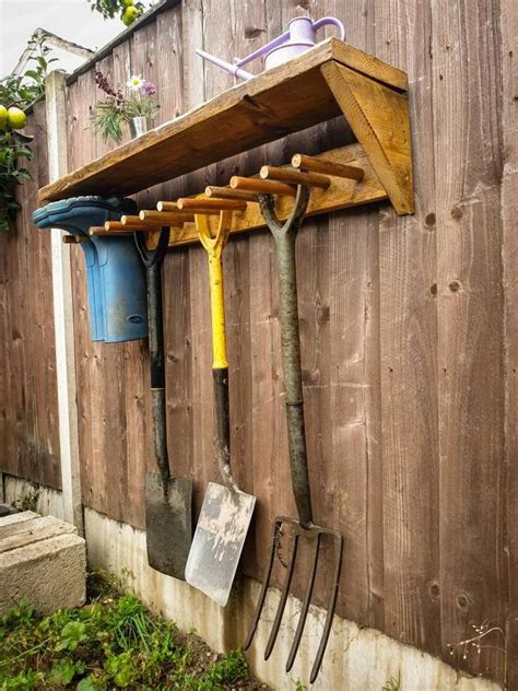 Wooden Outdoor Welly Rack Garden Tool Storage Hanger And Shelf