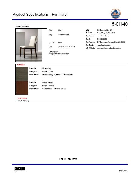 Furniture Product Specification Sheet Template Furniture