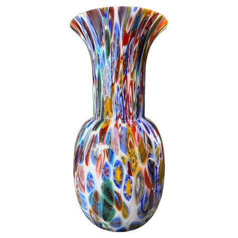 1295 Murano Hand Blown Glass Millefiori Murrine Vase Limited Edition H 14 5 In For Sale At 1stdibs