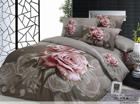 Sex Gray And Pink Rose Beddingoil Painting 500tc Pink Rose Comforter