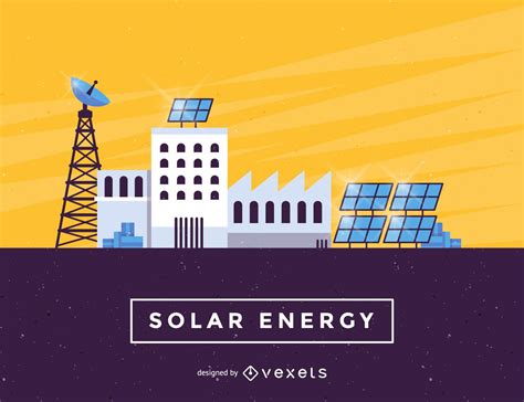 Solar Energy Panels Industry Illustration Vector Download