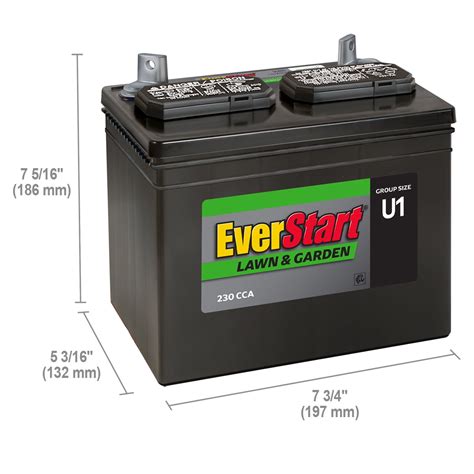 Everstart Lead Acid Lawn Garden Battery Group Size U1 12 Volt230 Cca