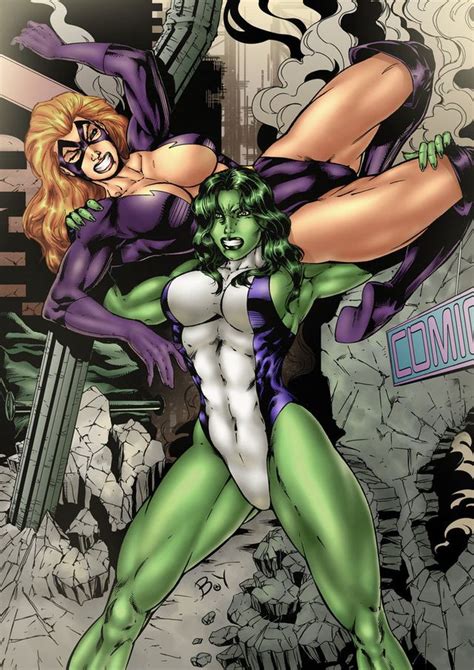 She Hulk Manhandles Titania She Hulk And Titania Fighting And