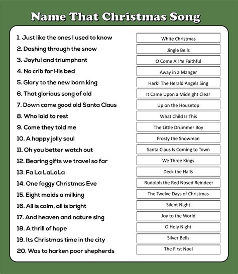 7 Best Name That Tune Trivia Printable Christmas Song Games Fun