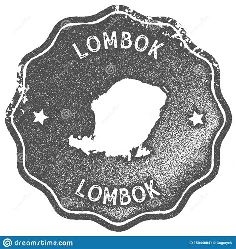 Sello Del Vintage Del Mapa De Lombok Ilustración del Vector
