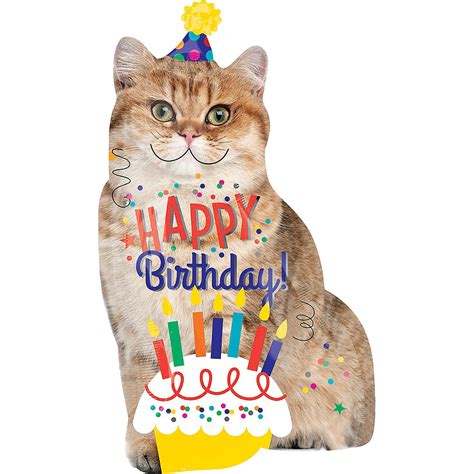 Giant Cat Birthday Balloon 18in X 33in Party City