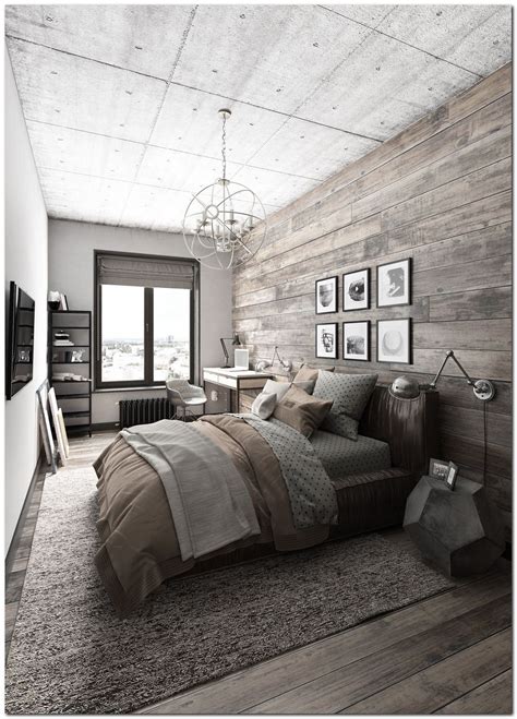 70 Ideas For Industrial Bedroom Interior Rustic Master