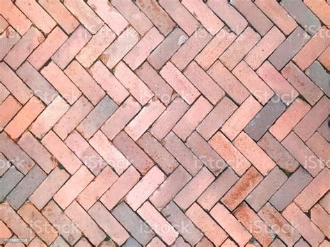 Herringbone Red Brick Pattern Stock Photo Download Image