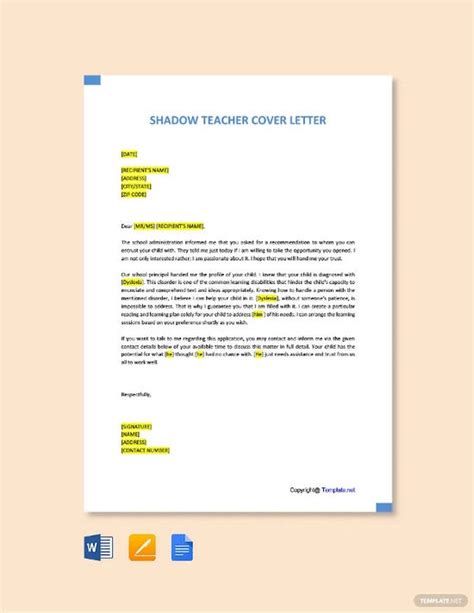 27 Teacher Cover Letter Templates Word Pdf