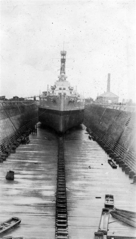 USS Nevada BB 36 In Dry Dock