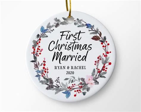 Ceramic ornament married t for newlywed monogramcase. First Christmas as Mr and Mrs Ornament, Personalized First ...