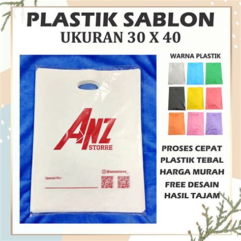 Jual Plastik Sablon Plong Hd 30 X 40 Free Desain Castem Packing Cetak Olshop Shopee Indonesia