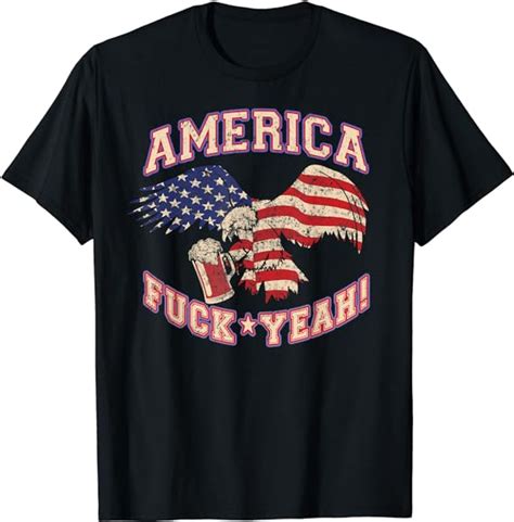 america fuck yeah bald eagle beer 4th of july vintage t shirt uk clothing