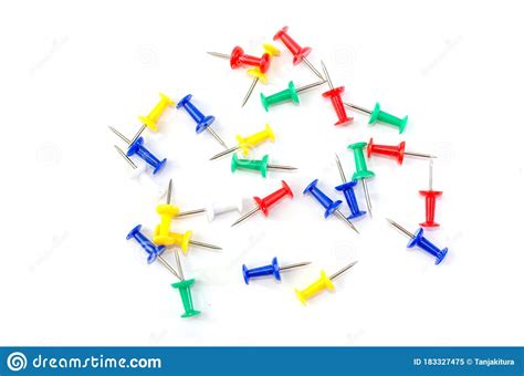 Colored Pins On A White Background Stock Image Image Of Push