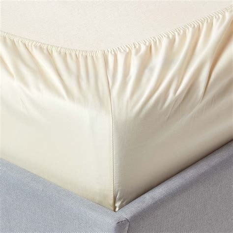 Cream Organic Cotton Deep Fitted Sheet Inch Tc