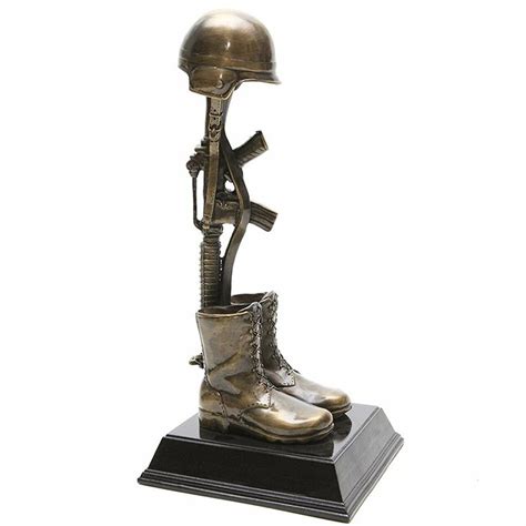 Military Memorial Metal Silhouette Fallen Soldier Memorial Kneeling