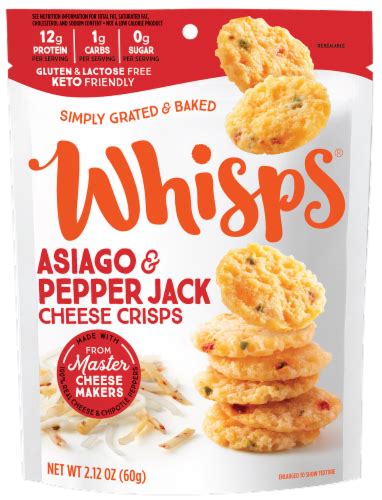 Whisps® Gluten Free Asiago And Pepper Jack Cheese Crisps 212 Oz Ralphs