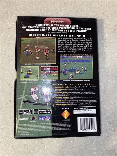 Nfl Gameday Sony Playstation 1 1995 Ps1 Long Box Complete W Manual