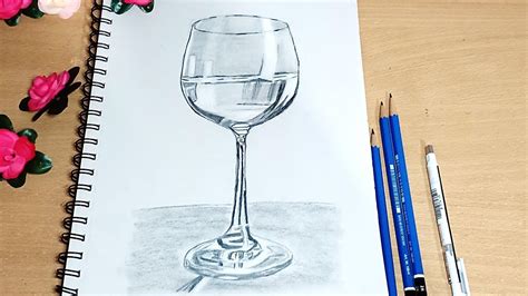 Drawing Of A Simple Glass How To Draw 3d Art Step By Step Craftup