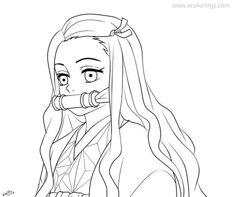 Demon Slayer Coloring Pages Nezuko Fan Fiction Manga Coloring Book