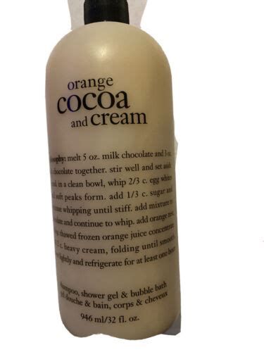 philosophy orange cocoa and cream shampoo shower gel bubble bath 32 oz new sealed ebay