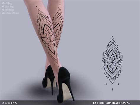 Sims 4 — Tattoo Abstraction N2 By Angissi — 3 Black Options Right