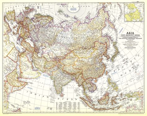 Asia 1951 Wall Map By National Geographic Mapsales