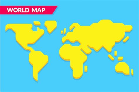 Mapa Del Mundo Simple Estilo De Dibujos Animados Vector Premium