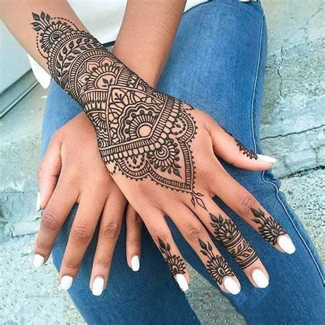 Henna Hand Tattoo Flower Viraltattoo
