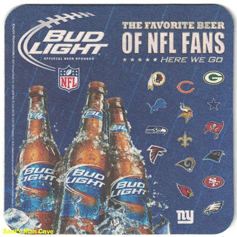 Bud Light Nfl Fans Beer Coaster
