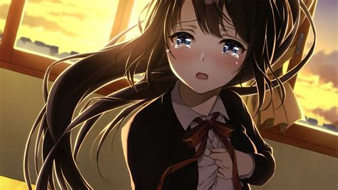 Download 1920x1080 Anime Girl Crying Classroom Sad Face