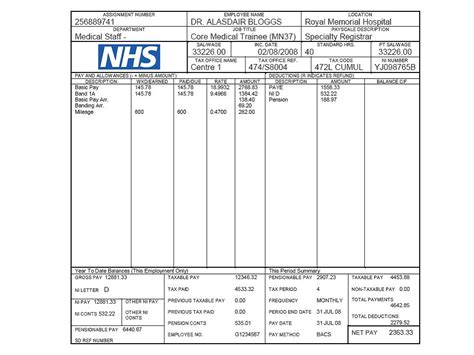 Nhs Doctors Payslip A Guide To Understanding Your Salary