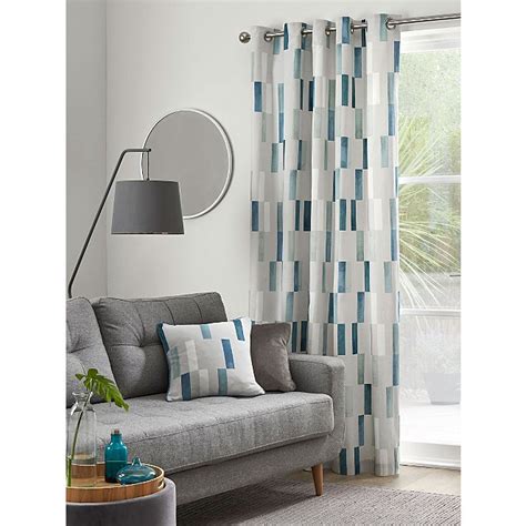 Fusion Oakland 100 Cotton Teal Eyelet Curtains Home George At Asda