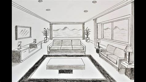 How To Draw A Living Room One Point Perspective Perspective Room