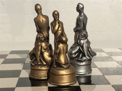 Erotic Chess Set 1960 S Replica Fantasy Chess Set Gold Etsy