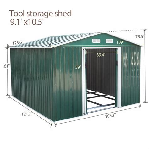 Jaxpety 9 Ft W X 10 Ft D Metal Storage Shed And Reviews Wayfair