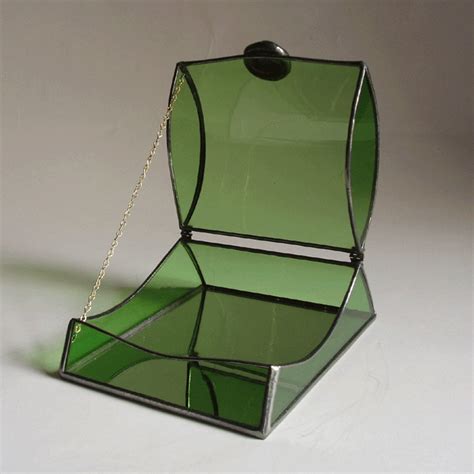 Stained Glass Jewelry Box Light Green Art Glass Etsy