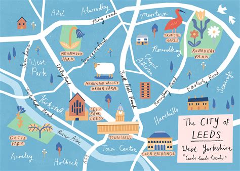 An Illustrated Map Of The City Of Leeds