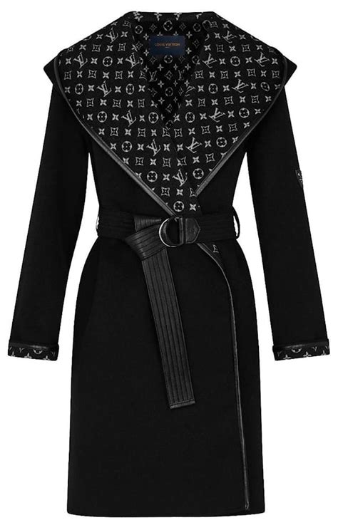 Louis Vuitton Lv Hooded Wrap Coat New Black Wool Ref242961 Joli Closet