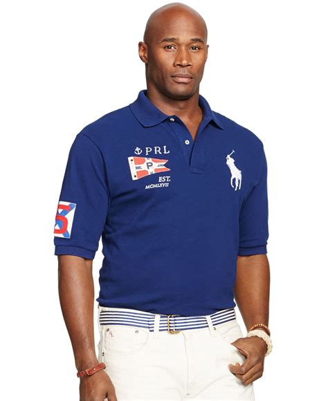 Lyst Polo Ralph Lauren Big And Tall Classic Mesh Polo Shirt In Blue For Men