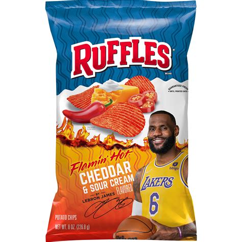 Buy Ruffles Potato Chips Flamin Hot Cheddar And Sour Cream 8oz Bag