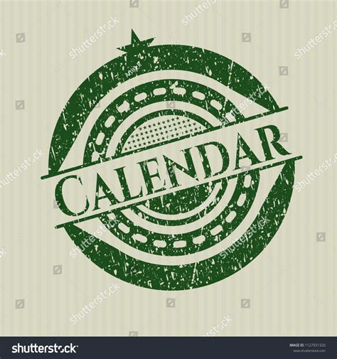 Green Calendar Rubber Seal Grunge Texture Stock Vector Royalty Free