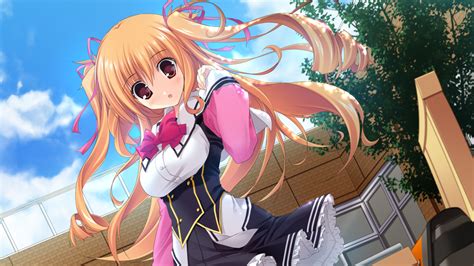 Anime Wallpaper Strawberry Feels Long Hair Wide Image Red Eyes Game Cg