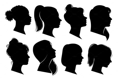 Woman Heads In Profile Beautiful People Illustrations ~ Creative Market