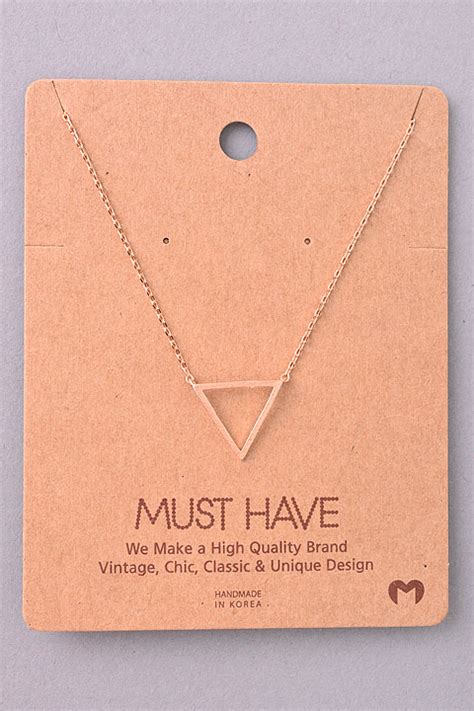 Open Triangle Pendant Necklace. - Must Have Collection