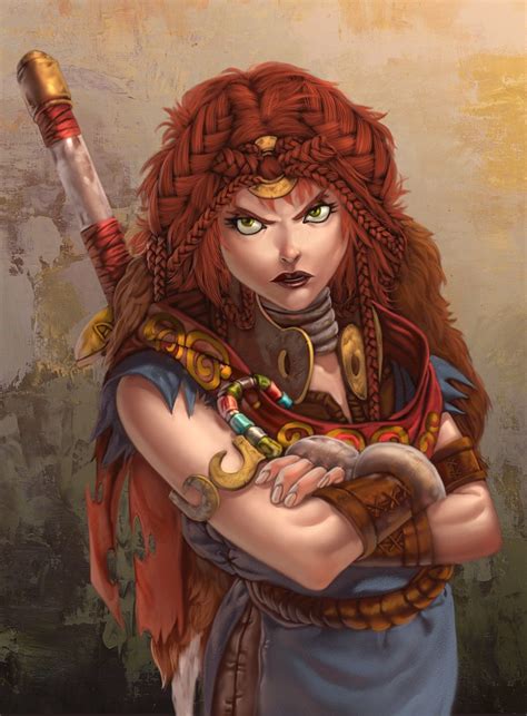 Female Dwarf Barbarian Pathfinder RPG PFRPG DND D D D20 Fantasy