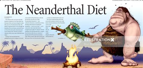 Neanderthal Diet Illustration By Ron Borresen