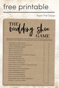 Our dj created the list of questions which we did not know beforehand! The Wedding Shoe Game Free Printable | Paper Trail Design